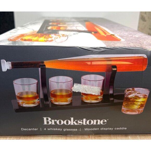 Brookstone 7-Piece Whiskey Decanter & Glass Set With Caddy - Picture 5 of 5